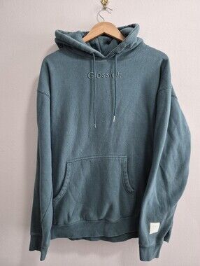 Glossier Embroidered Sage Hoodie Sweatshirt Size Large
